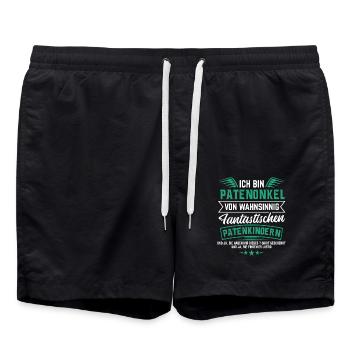 Patenonkel Geschenk Taufpate Geburtstag Onkel Pate - Badeshorts - Schwarz - Vorne - AI Model Male 185 light (185cm)