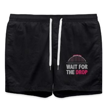 Roller coaster, roller coaster G forces, roller coaster park - Swim Trunks - black - Front - AI Model Male 185 light (185cm)