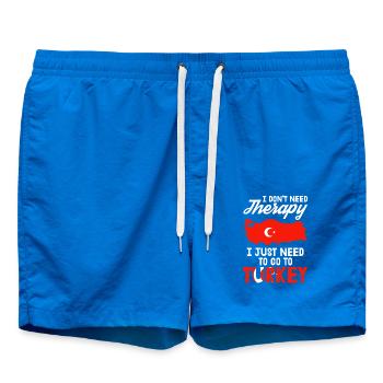 Turkey Therapy Turk Istanbul Turkish Gift - Swim Trunks - cobalt blue - Front