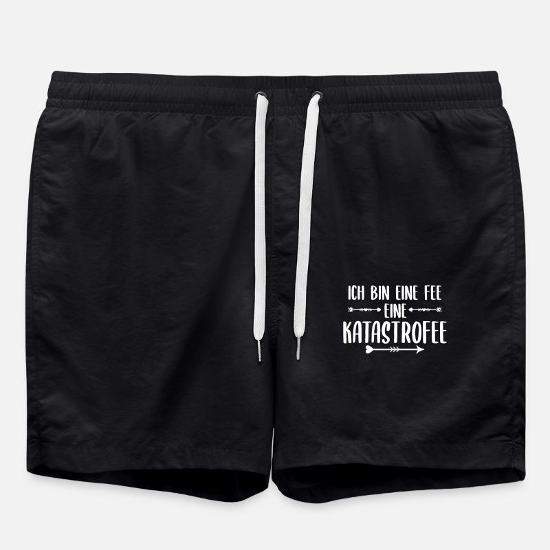 Lustiger Spruch Fee - Badeshorts - Schwarz