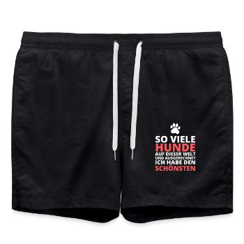 Stolzer Hundebesitzer Mit Dem Schönsten Hund - Badeshorts - Schwarz - Vorne - AI Model Male 185 light (185cm)