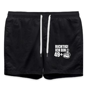 Frecher 49 Plus Geburtstagsspaß Mit Attitüde - Badeshorts - Schwarz - Vorne - AI Model Male 185 light (185cm)