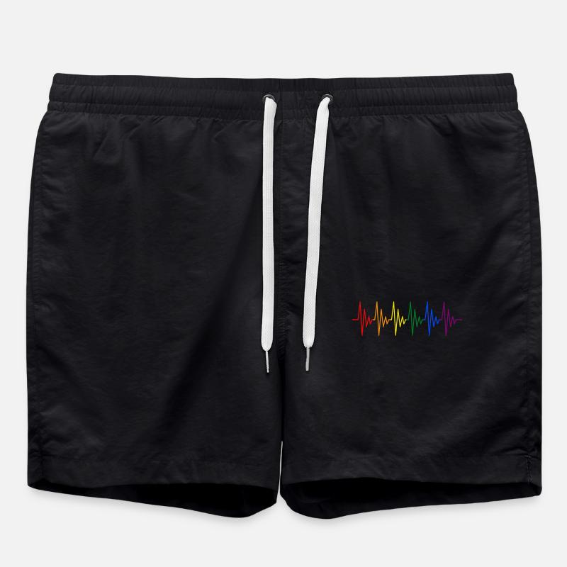Battement de coeur arc-en-ciel - Short de bain - noir