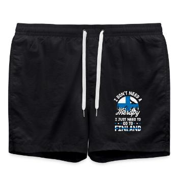 Finland Therapy Helsinki Home Flag Gift - Swim Trunks - black - Front - AI Model Male 185 light (185cm)