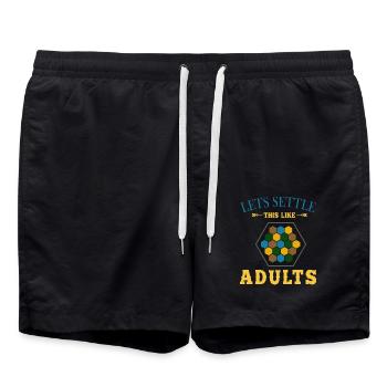 Board game, board game board game settlers, sheep - Swim Trunks - black - Front - AI Model Male 185 light (185cm)
