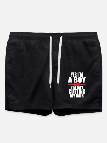 Junge Langes Haar Zitat - Badeshorts - Schwarz