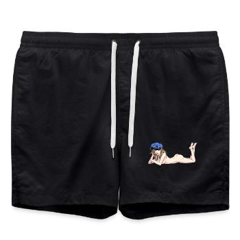 Maritime Kapten sexy fille marin ahoy - Short de bain - noir - Devant - AI Model Male 185 light (185cm)