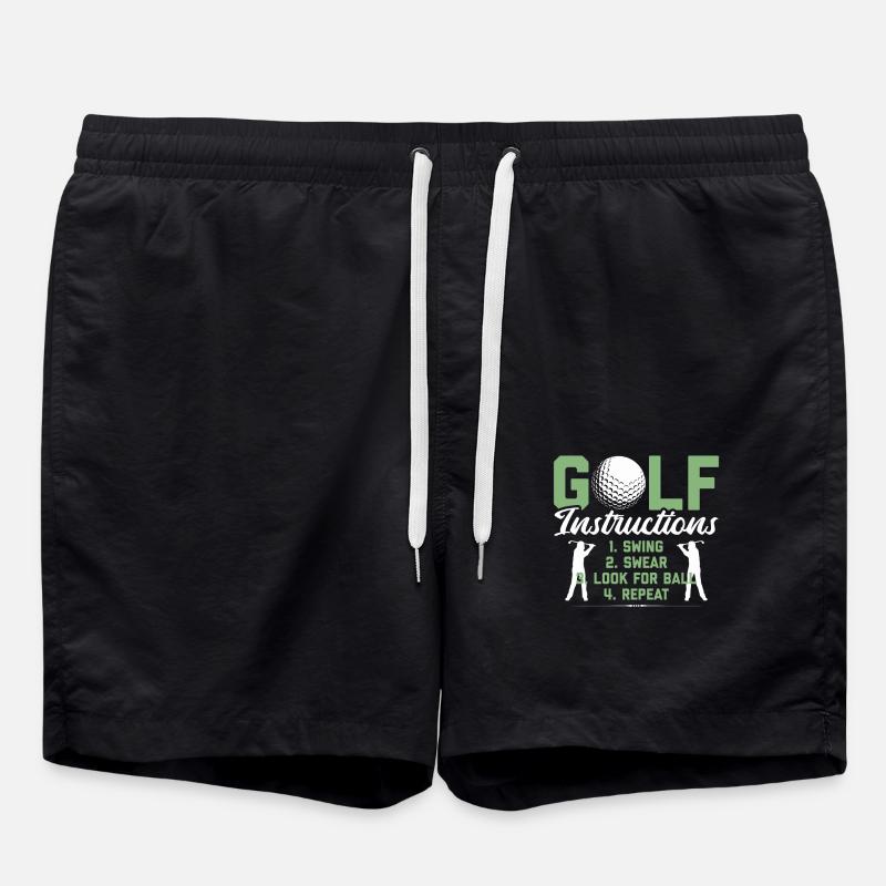 Golf Funny Golfing Golfer Gift Golfer - Swim Trunks - black