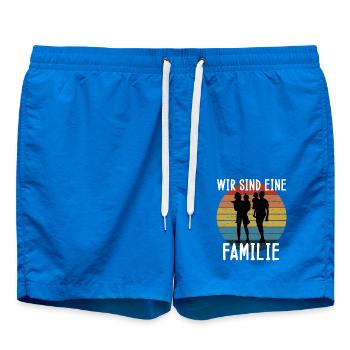 Familie Mutter Sohn Vater Familie Papa Baby Kinder - Badeshorts - Cobalt blue - Vorne