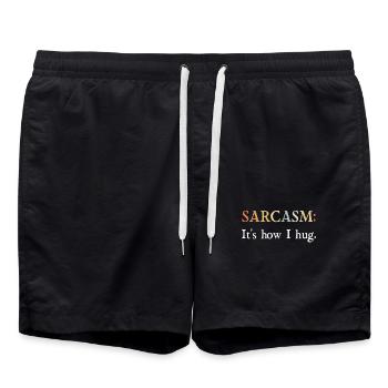Cadeaux de sarcasme Le sarcasme c'est comme ça que je serre - Short de bain - noir - Devant - AI Model Male 185 light (185cm)