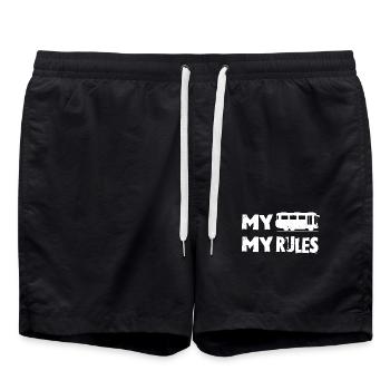 My bus, my rules - Swim Trunks - black - Front - AI Model Male 185 light (185cm)