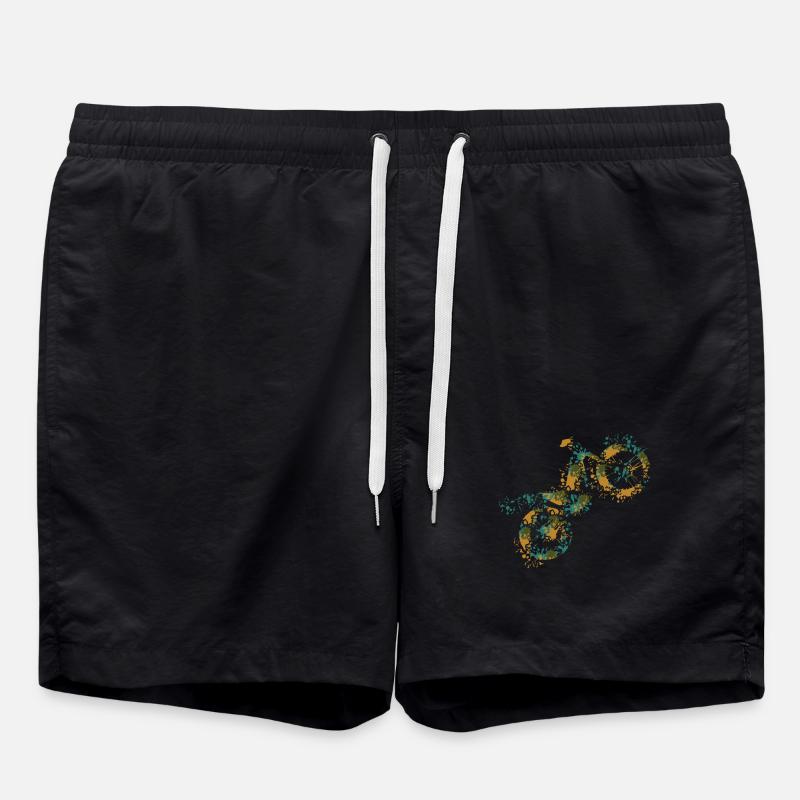 Moto de Trial - Short de bain - noir