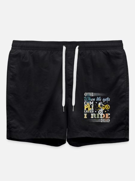 Trial bike saying - Swim Trunks - black