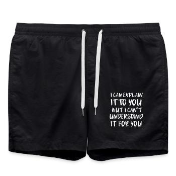 Dictons de cadeaux de sarcasme - Short de bain - noir - Devant - AI Model Male 185 light (185cm)
