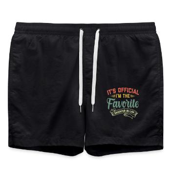 Schwiegertochter | lustiges Geschenk Geburtstag - Badeshorts - Schwarz - Vorne - AI Model Male 185 light (185cm)