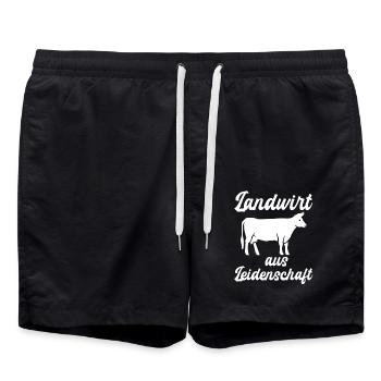 Landwirt Landwirtschaft Bauernhof Trecker - Badeshorts - Schwarz - Vorne - AI Model Male 185 light (185cm)