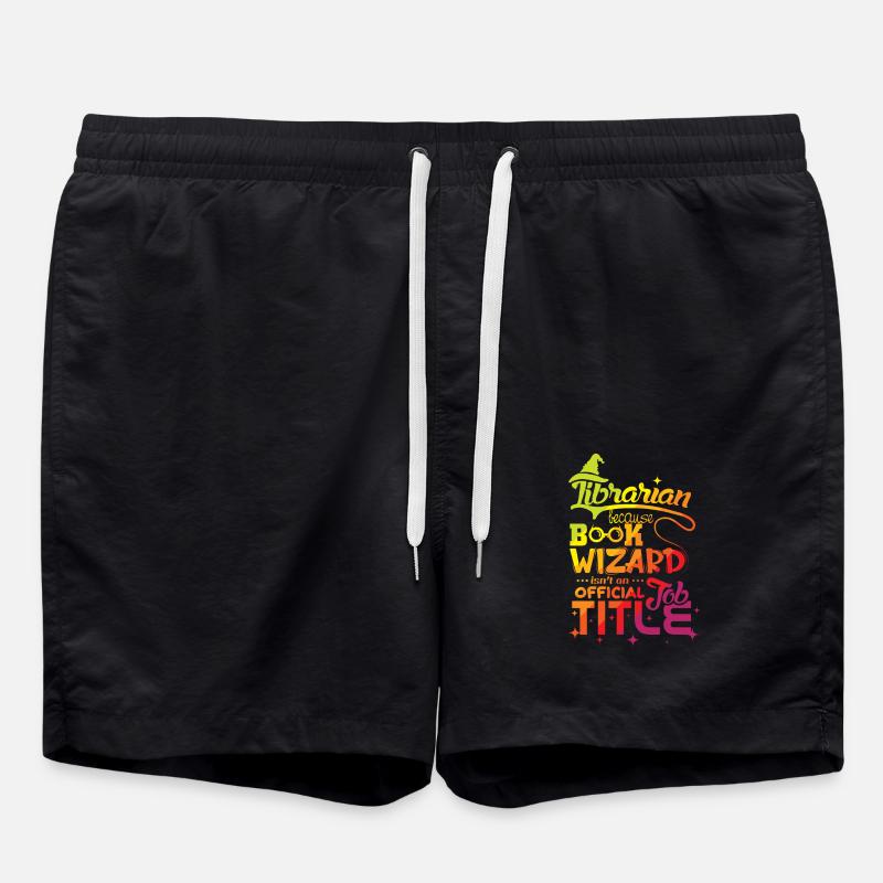 librarian - Swim Trunks - black