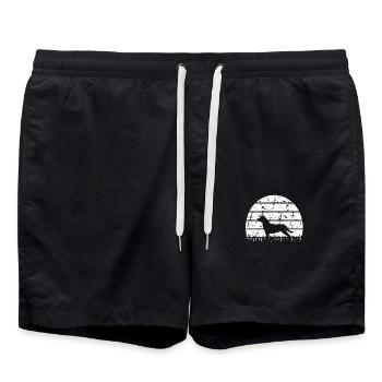 Rottweiler Retro Dog Dog Sport Gift - Swim Trunks - black - Front - AI Model Male 185 light (185cm)
