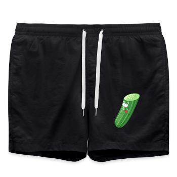 Concombre drôle - Short de bain - noir - Devant - AI Model Male 185 light (185cm)