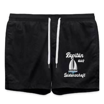 Kapitän Seefahrt Boot Schiff Segeln Anker - Badeshorts - Schwarz - Vorne - AI Model Male 185 light (185cm)