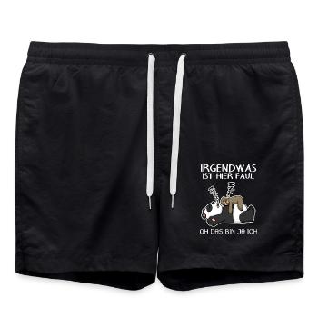 Faultier Spruch Panda Bär - Badeshorts - Schwarz - Vorne - AI Model Male 185 light (185cm)