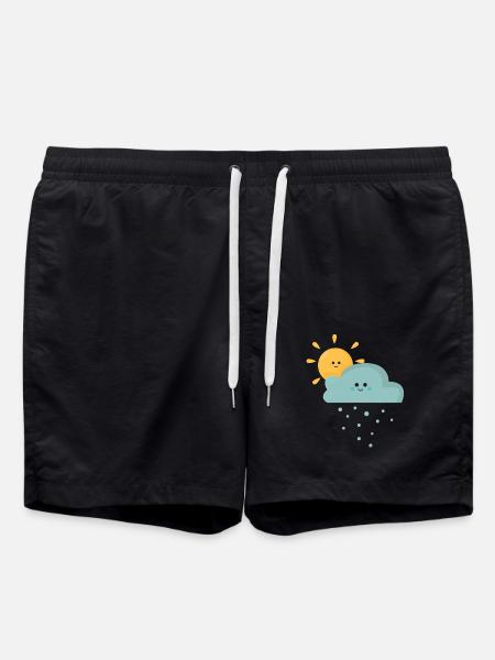 Spring spring flowers sun rain - Swim Trunks - black