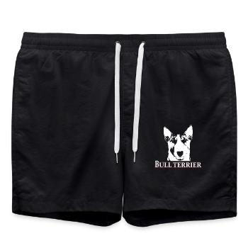 Bull Terrier Gift Bull Terrier Dog Owner - Swim Trunks - black - Front - AI Model Male 185 light (185cm)