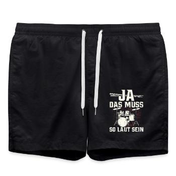Schlagzeug Drummer Schlagzeuger Geschenk Drums - Badeshorts - Schwarz - Vorne - AI Model Male 185 light (185cm)