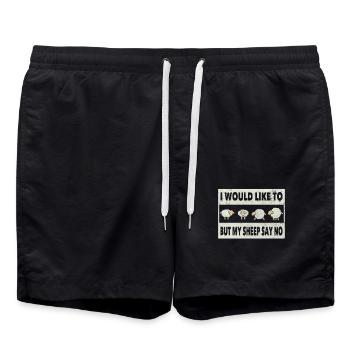 Sheep funny - Swim Trunks - black - Front - AI Model Male 185 light (185cm)
