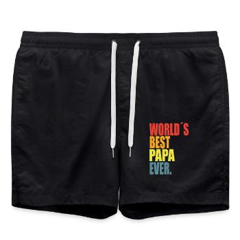 Best dad saying - Swim Trunks - black - Front - AI Model Male 185 light (185cm)