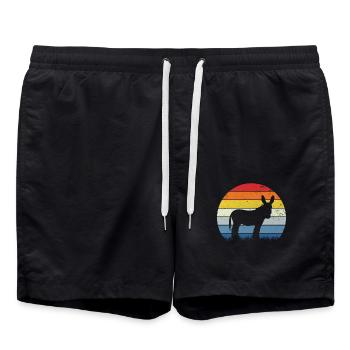 Esel Retro - Badeshorts - Schwarz - Vorne - AI Model Male 185 light (185cm)