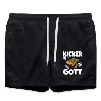 Tischfussball Tischkicker Tischfußball Kicker Gott - Badeshorts - Schwarz - Vorne - AI Model Male 185 light (185cm)