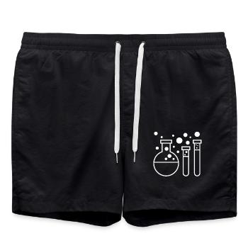Chemistry science periodic table laboratory - Swim Trunks - black - Front - AI Model Male 185 light (185cm)