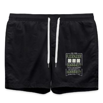 Fliesenleger - Badeshorts - Schwarz - Vorne - AI Model Male 185 light (185cm)