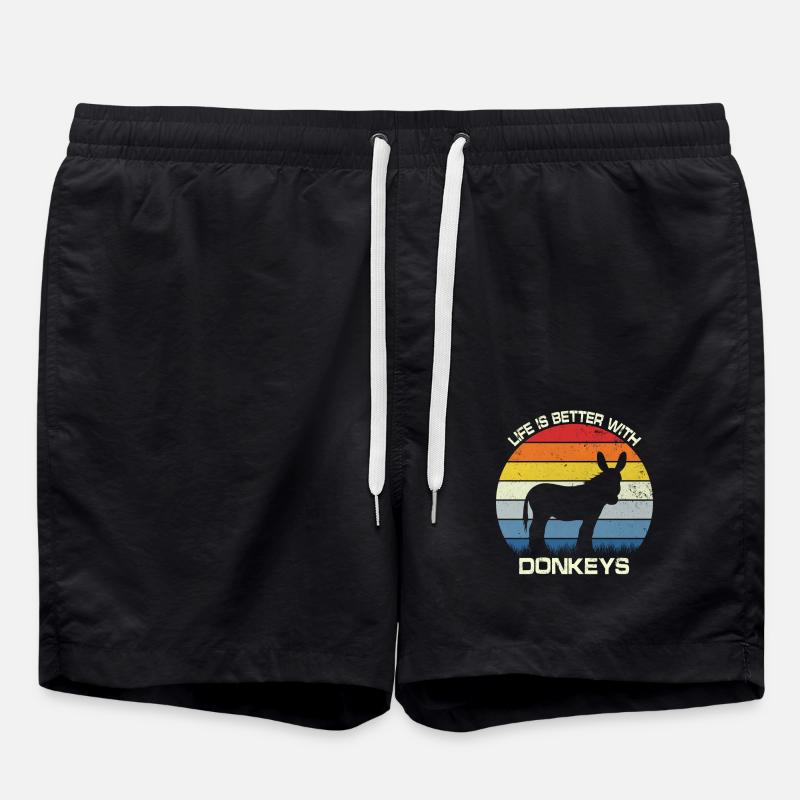 Life is better with donkeys - Badeshorts - Schwarz