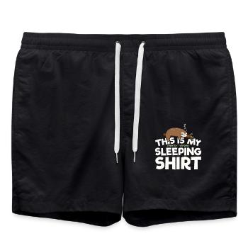 Chemise de nuit pyjama pyjama cadeau dormir - Short de bain - noir - Devant - AI Model Male 185 light (185cm)