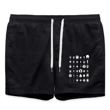 Animaux de la forêt empreinte collection cadeau - Short de bain - noir - Devant - AI Model Male 185 light (185cm)