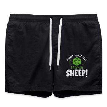 Board game, board game board game settlers, sheep, - Swim Trunks - black - Front - AI Model Male 185 light (185cm)