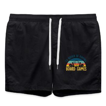 Board game, board game wood, settle, - Swim Trunks - black - Front - AI Model Male 185 light (185cm)