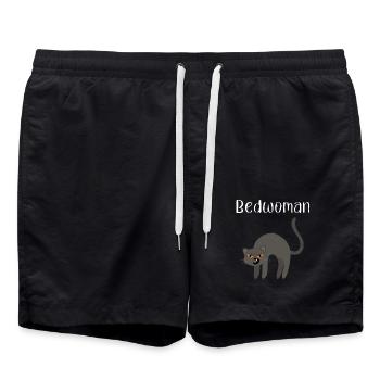 Bedwoman chat chemise de nuit pyjama pyjama lit - Short de bain - noir - Devant - AI Model Male 185 light (185cm)