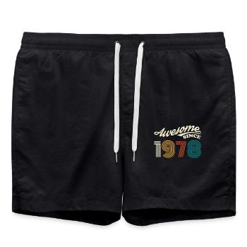 Vintage 1978 birthday retro vintage gift - Swim Trunks - black - Front - AI Model Male 185 light (185cm)