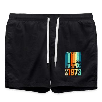 Génial depuis 1973 cadeau vintage d'anniversaire - Short de bain - noir - Devant - AI Model Male 185 light (185cm)