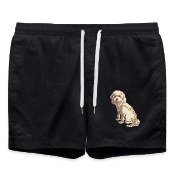Dessin de chien cockapoo d'un cockapoo - Short de bain - noir - Devant - AI Model Male 185 light (185cm)