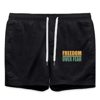 Freedom over Fear - Swim Trunks - black - Front - AI Model Male 185 light (185cm)