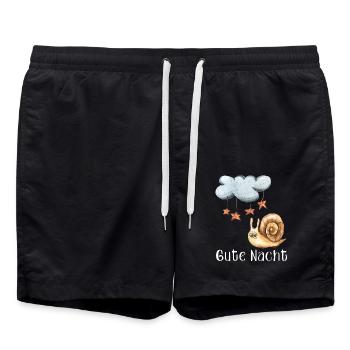 Gute Nacht Schnecke Nachthemd Schlafanzug Pyjama - Badeshorts - Schwarz - Vorne - AI Model Male 185 light (185cm)