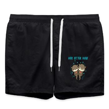 Otter Her Otter a aidé la tenue partenaire de Valtinstag - Short de bain - noir - Devant - AI Model Male 185 light (185cm)