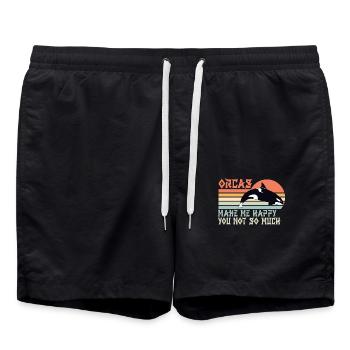 Orque orque disant drôle - Short de bain - noir - Devant - AI Model Male 185 light (185cm)