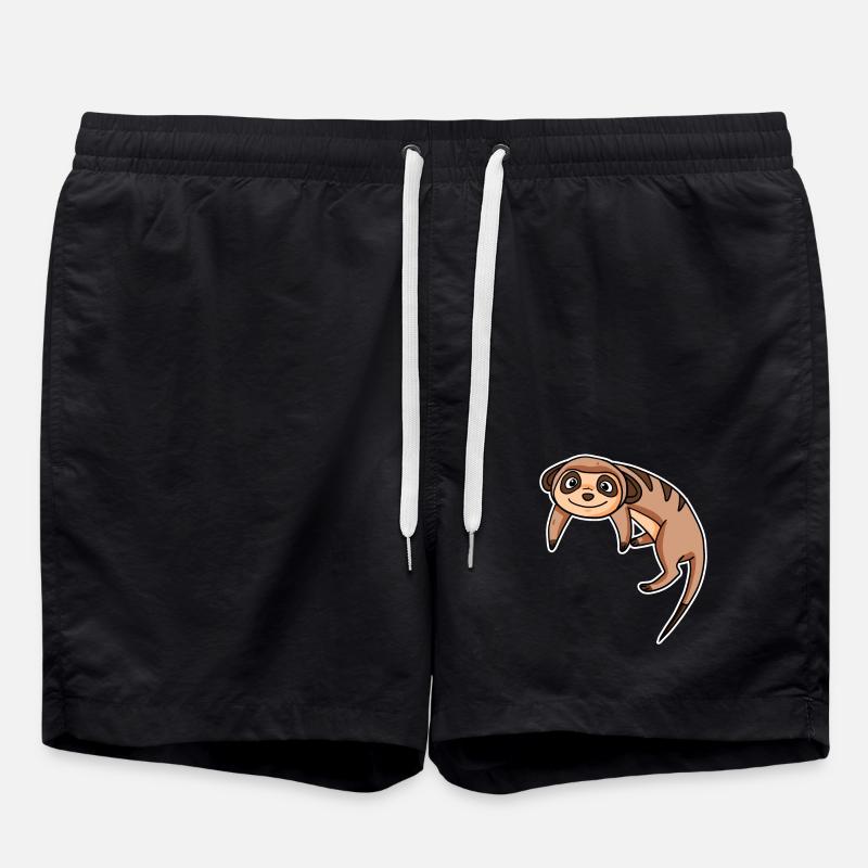 Erdmännchen - Badeshorts - Schwarz