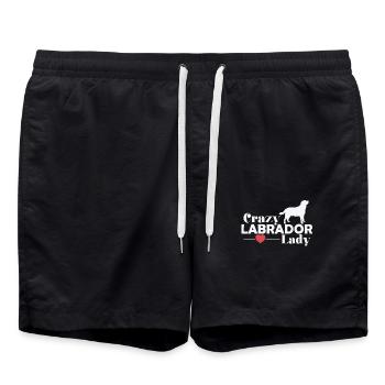 Dame de chiens labrador fou - Short de bain - noir - Devant - AI Model Male 185 light (185cm)