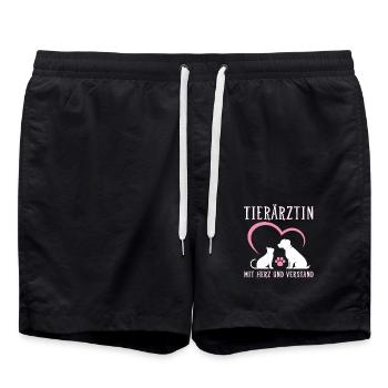 Tierärztin Geschenk - Badeshorts - Schwarz - Vorne - AI Model Male 185 light (185cm)